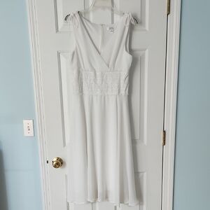 Dressbarn White Lace Detail Dress